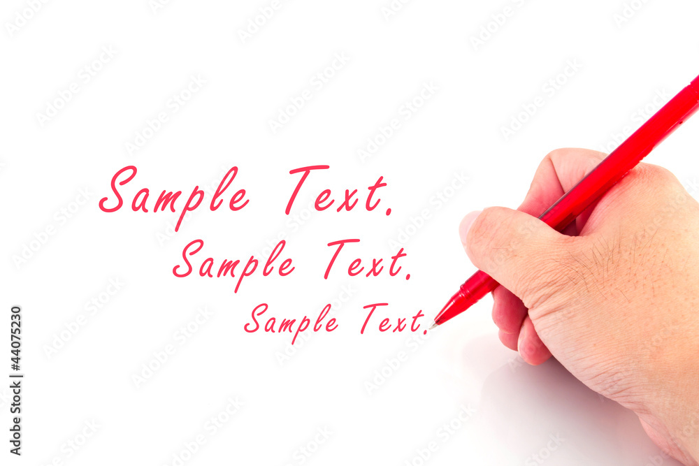 Pen in hand. Isolated on white background Pen in hand. Isolated on white background