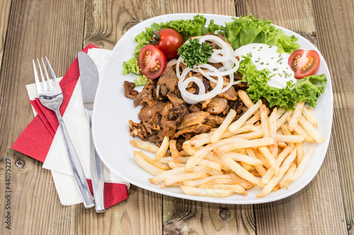 Fresh Chips with Kebab meat