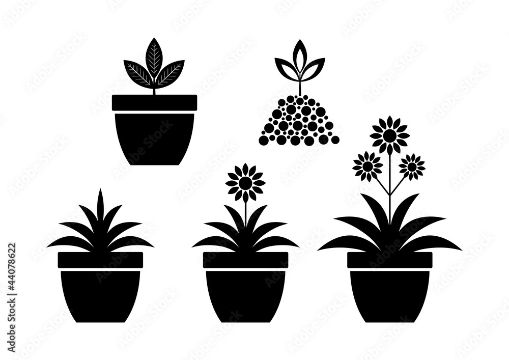 Fototapeta premium Flower icons on white background