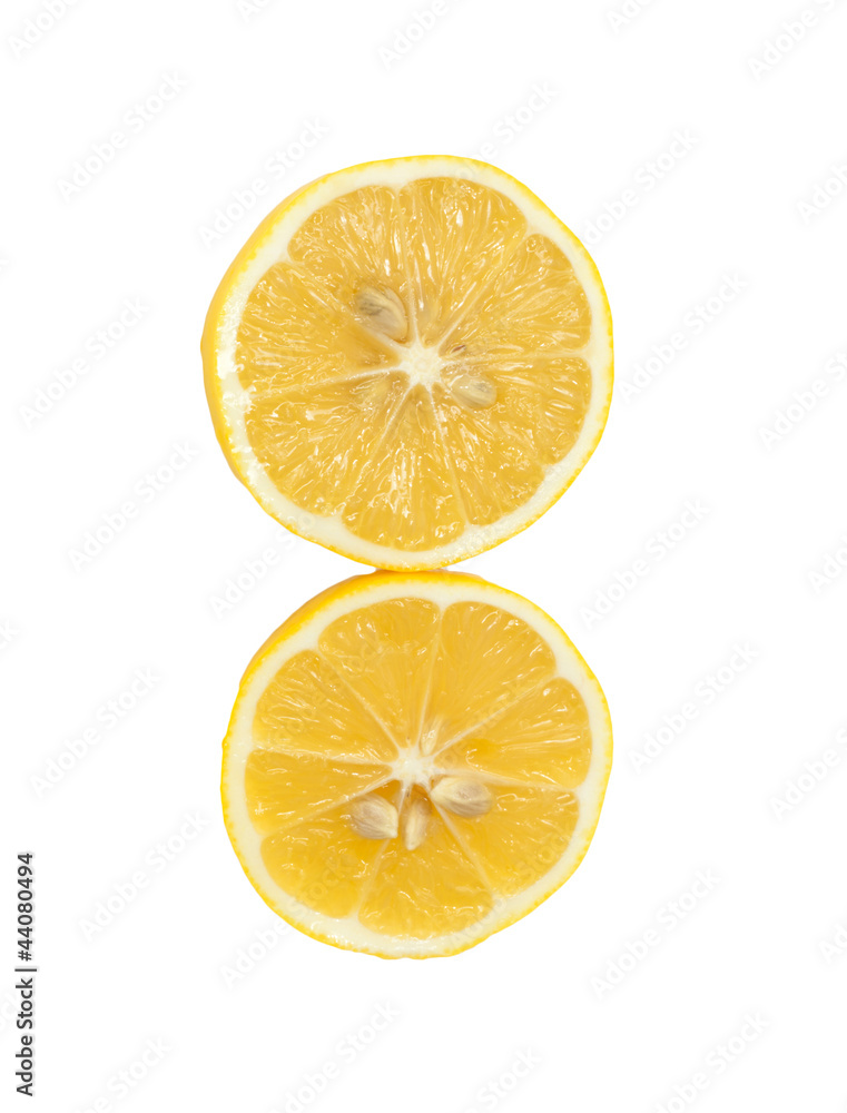 lemon cut into two parts