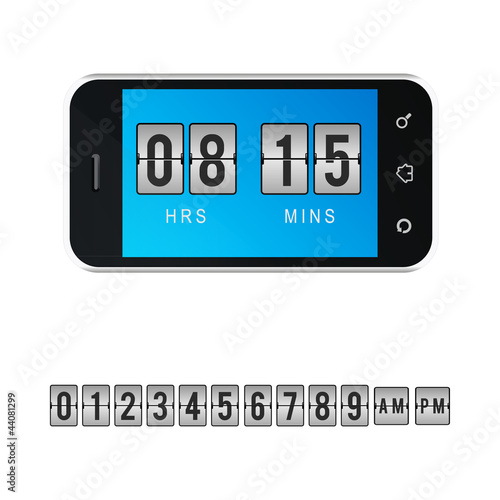 smartphone clock vector