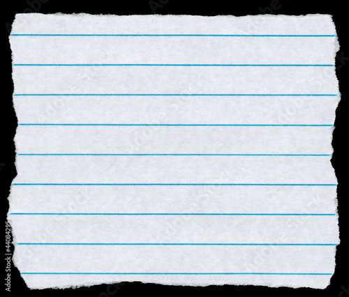 Wallpaper Mural Square torn piece of white lined paper isolated on black. Torontodigital.ca