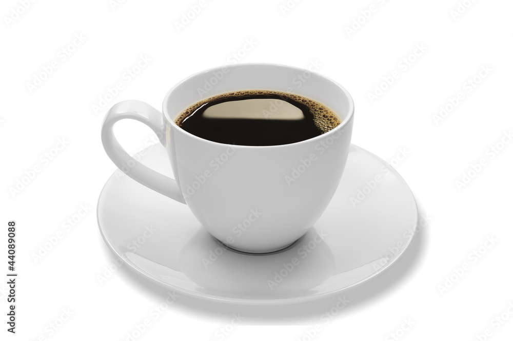 cup of coffee on white background cup of coffee on white background