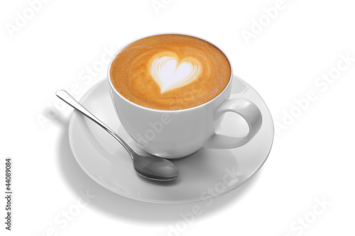 latte art on white background