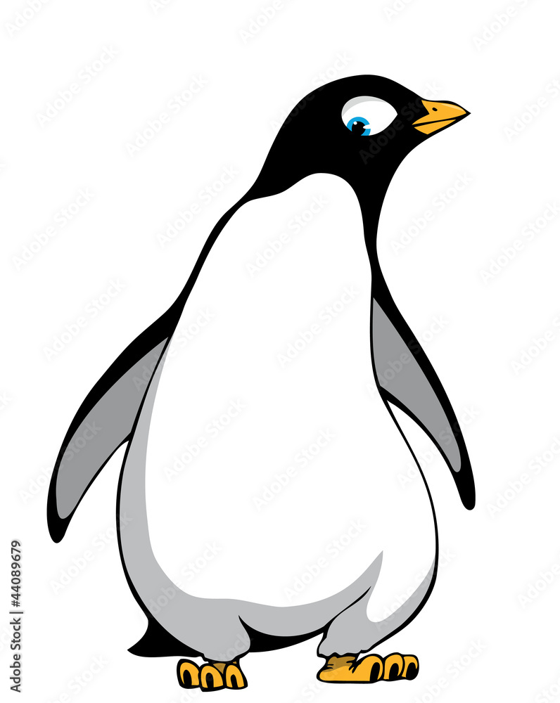 Fototapeta premium Penguin cartoon illustration isolated on white 