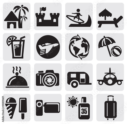 Tourism set icons