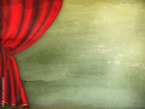 Theater curtain, old-style vector