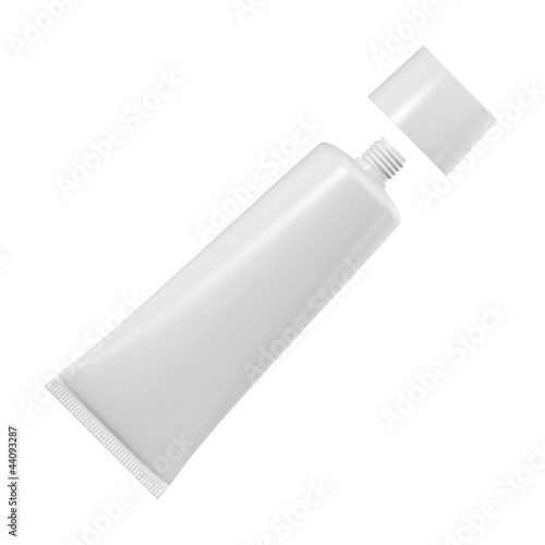 Tube for cream, toothpaste or glue on a white background