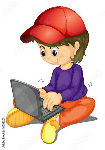 a girl and laptop