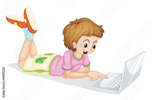 a girl and laptop