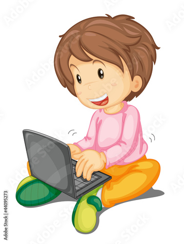 a girl and laptop