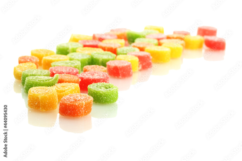 sweet jelly candies isolated on white. sweet jelly candies isolated on white.