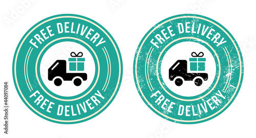 Free delivery retro grunge badge