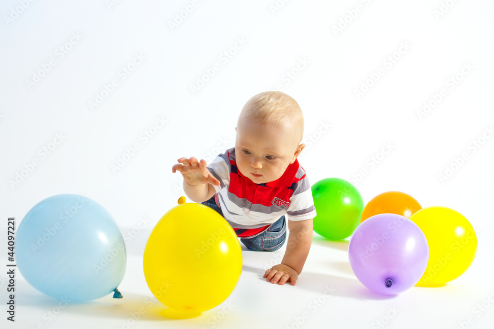 Little boy and balloons