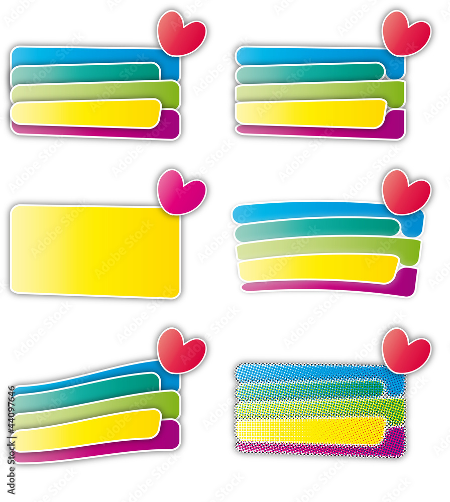 Sticker - Aufkleber - Schriftfeld - Schulheft - Herz Stock-Vektorgrafik |  Adobe Stock