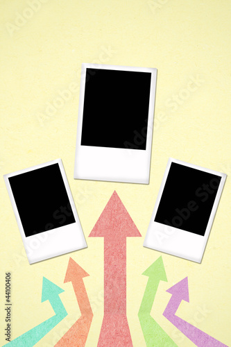 Arrow up created from textured paper style