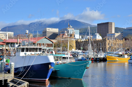 View of Hobart Harbour in a Clear Winter Day