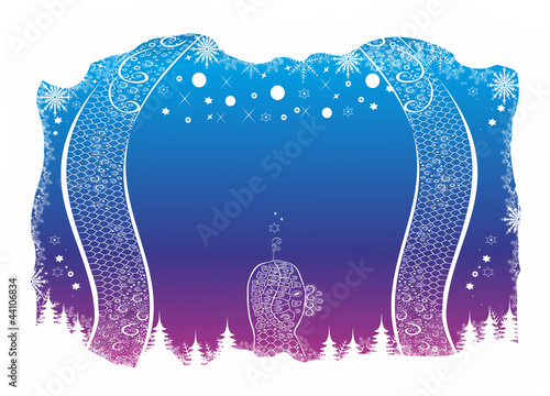 Winter pattern with a snake