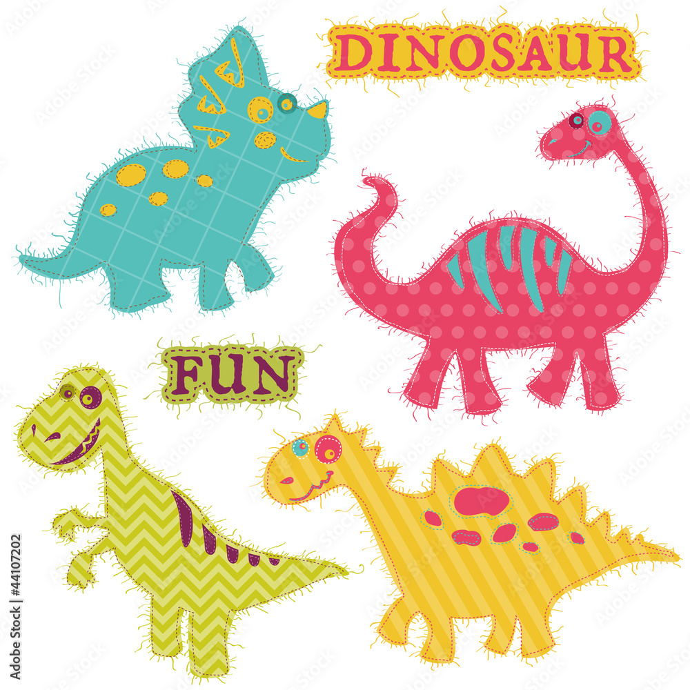 Naklejka premium Scrapbook Design Elements - Сute Dinosaur Set - in vector