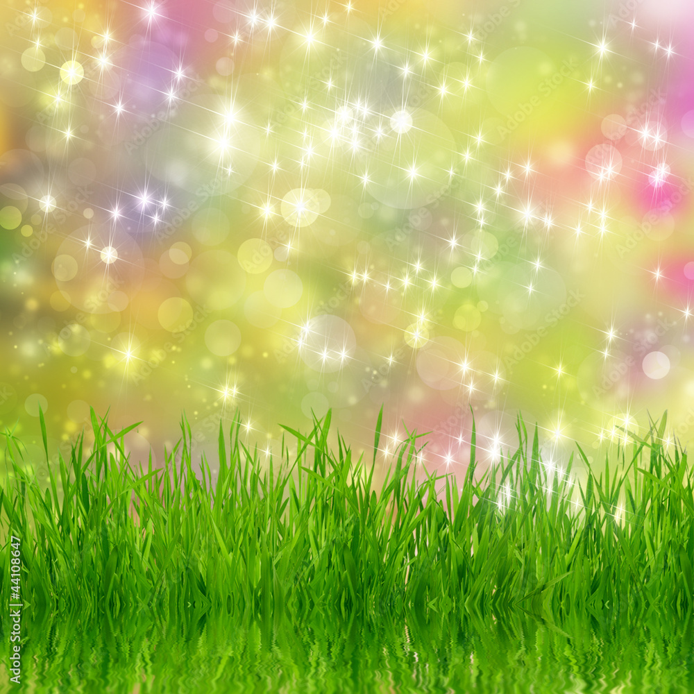 Natural background with grass
