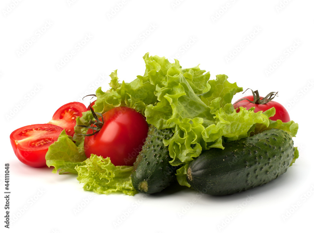 Tomato, cucumber vegetable and lettuce salad Tomato, cucumber vegetable and lettuce salad