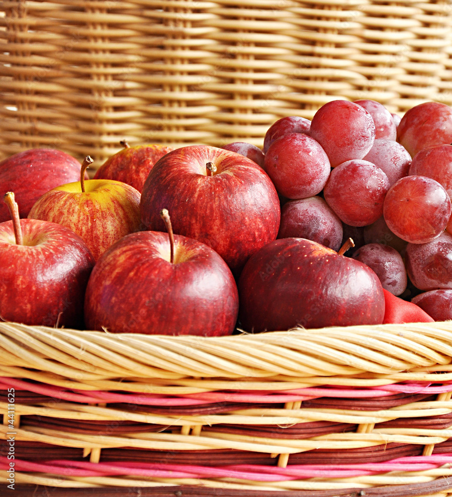 Mixed fruits in the basket Mixed fruits in the basket