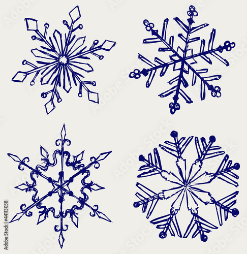 Snowflake winter. Sketch