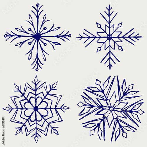 Snowflake winter. Sketch
