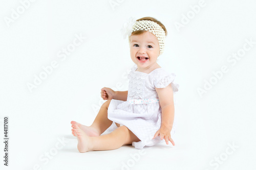 Bright closeup portrait of adorable baby