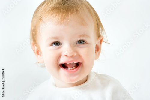 Bright closeup portrait of adorable baby