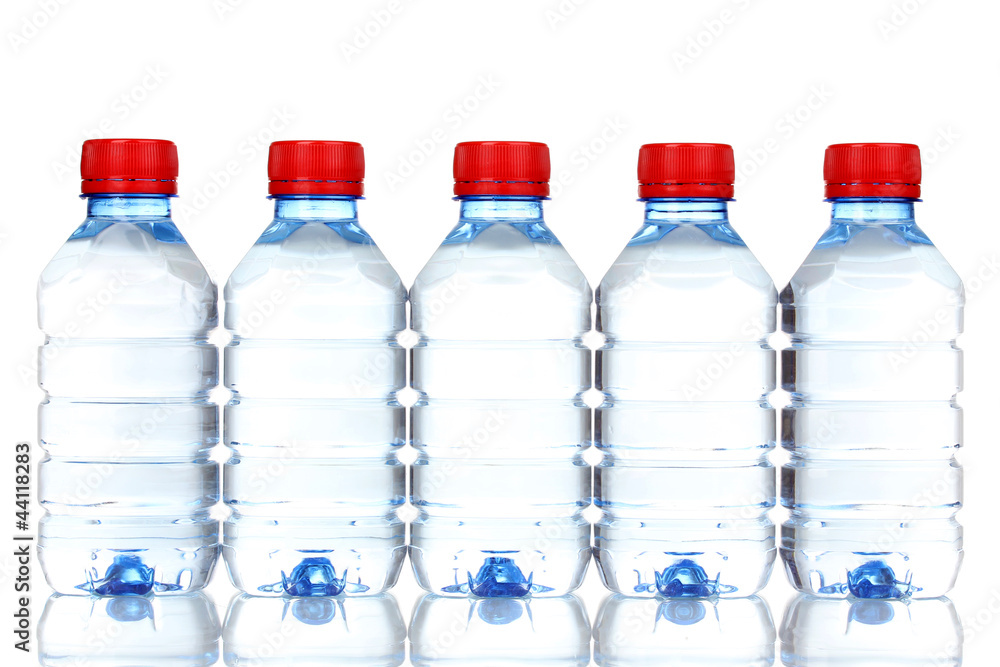 plastic bottles of water isolated on white plastic bottles of water isolated on white