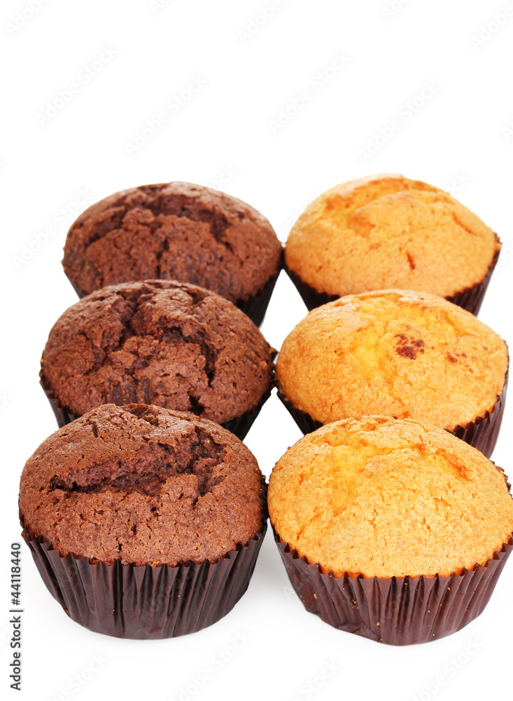 Fresh muffins isolated on white Fresh muffins isolated on white