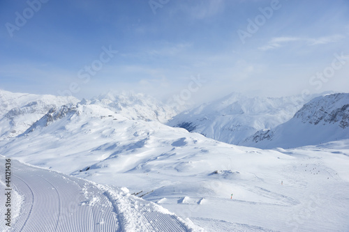 Mountains with snow in winter