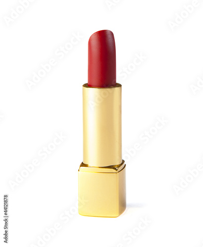 Red lipstick isolated on white background