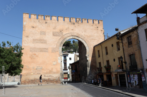 Moorish gate to Albaycin, old town of Granada, Spain