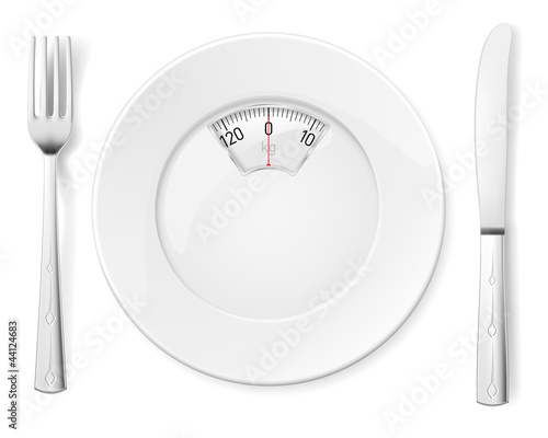 Plate with knife and fork