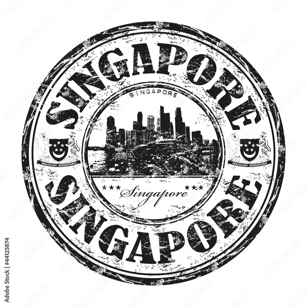 Obraz premium Singapore grunge rubber stamp