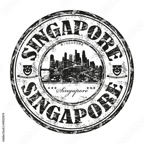 Singapore grunge rubber stamp