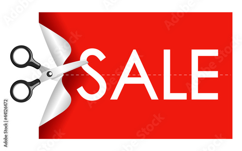 Scissors cutting sticker sale