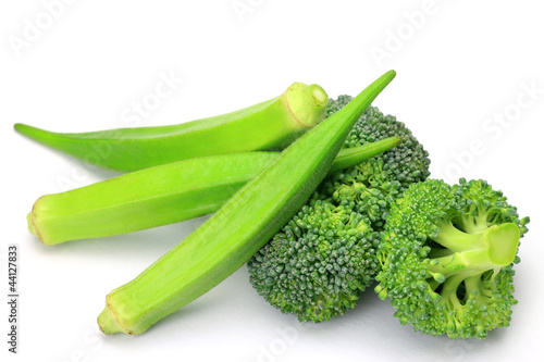 okra and broccoli