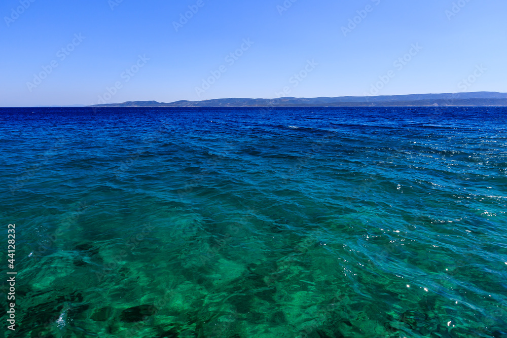 Wonderful Adriatic Sea with Deep Blue Water near Split, Croatia Wonderful Adriatic Sea with Deep Blue Water near Split, Croatia