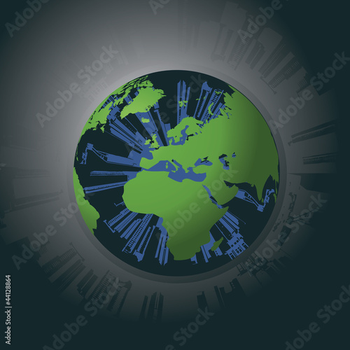 Polluted Globe Conecpt Vector