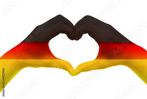 Schwarz, rot, goldene Hände