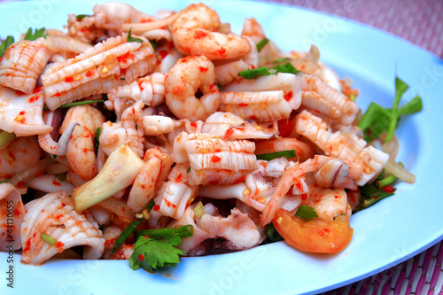 Spicy seafood salad