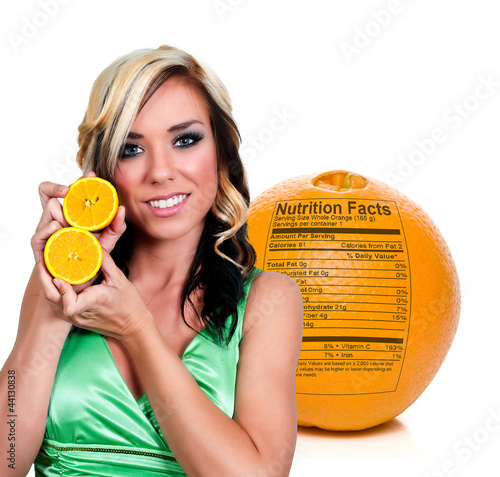 Woman with Orange photo