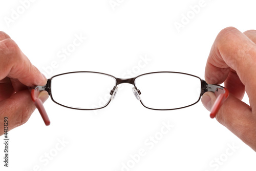 Canvastavla Holding spectacles
