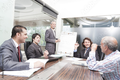 young businessman giving presentation