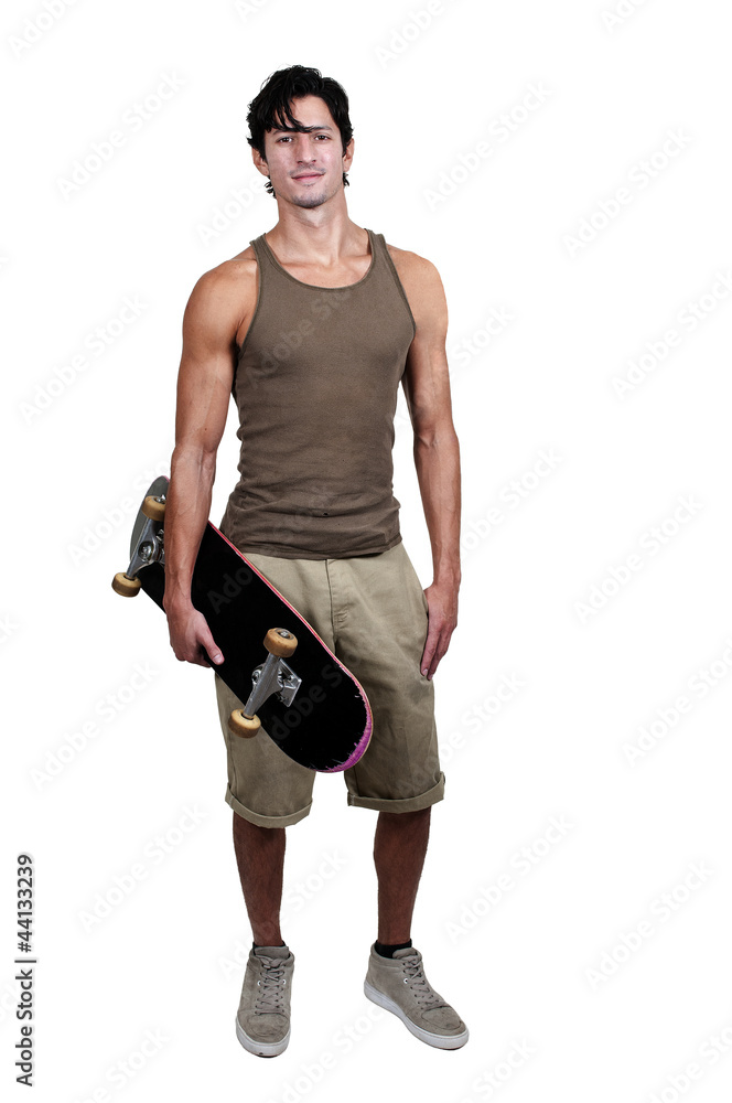 Man with Skateboard