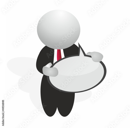 man and bubble - isolated