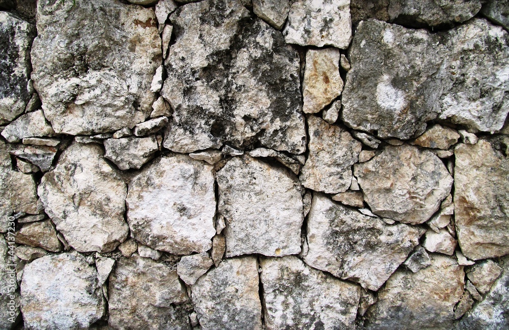 muro de antiguas piedras en el jardin de la playa muro de antiguas piedras en el jardin de la playa